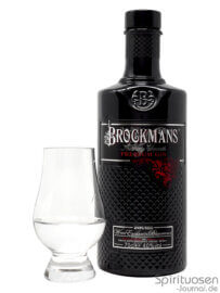 Brockmans Gin Glas und Flasche