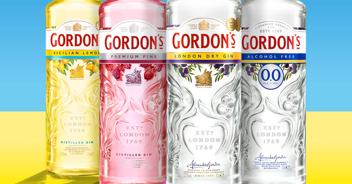 Premiumisierung: Gordon’s Gin wartet mit neuem Flaschendesign auf