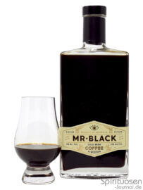 Mr Black Cold Brew Coffee Liqueur Glas und Flasche