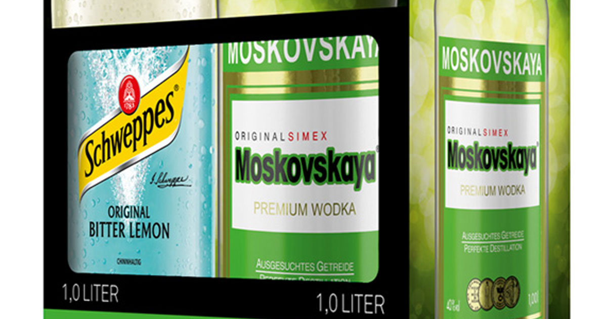 „The True Mix“: Moskovskaya und Schweppes Bitter Lemon im Kombipaket