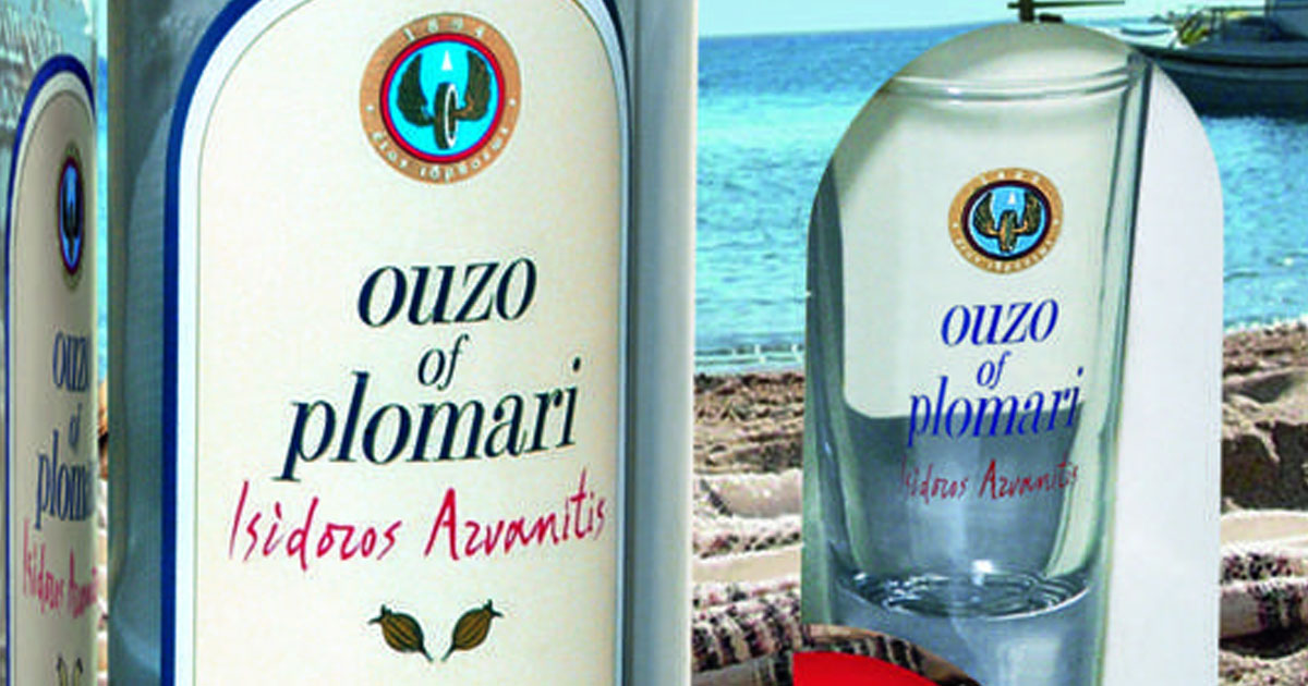 Zum Sommer: Ouzo Plomari in Geschenkpackung mit Originalgläsern