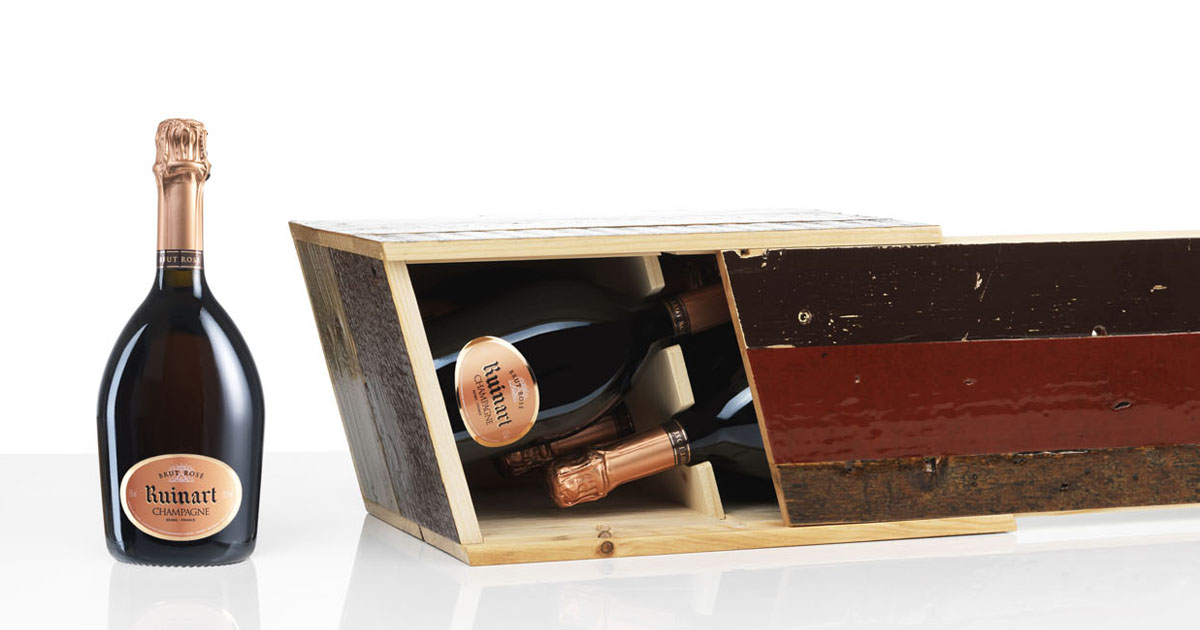 Champagner: Designer Piet Hein Eek kreiert Holzkisten für Ruinart Rosé