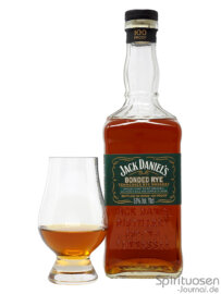 Jack Daniel's Bonded Rye Glas und Flasche