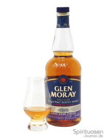 Glen Moray Elgin Classic Port Cask Finish Glas und Flasche